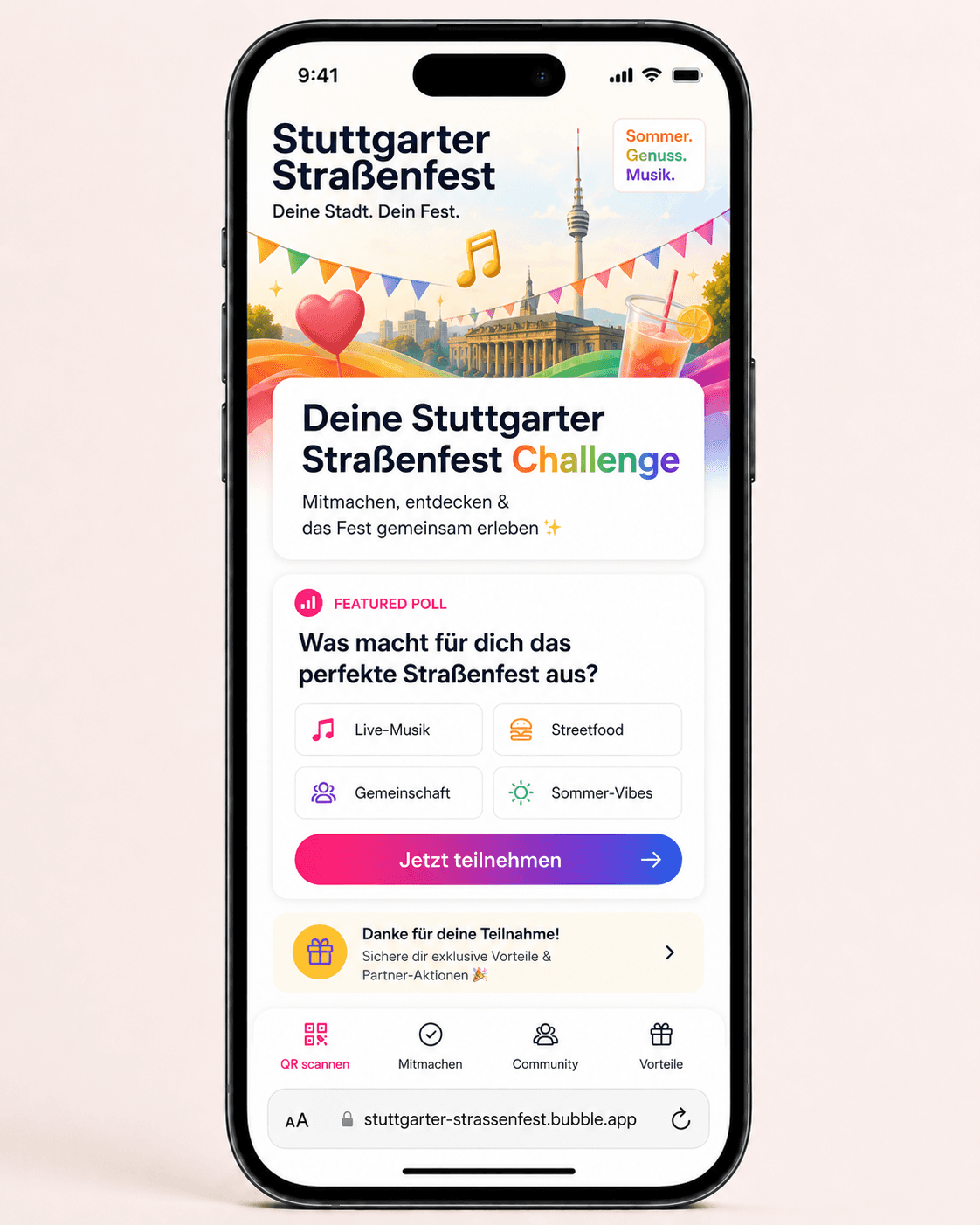 Straßenfest Stuttgart Bubble Beispiel